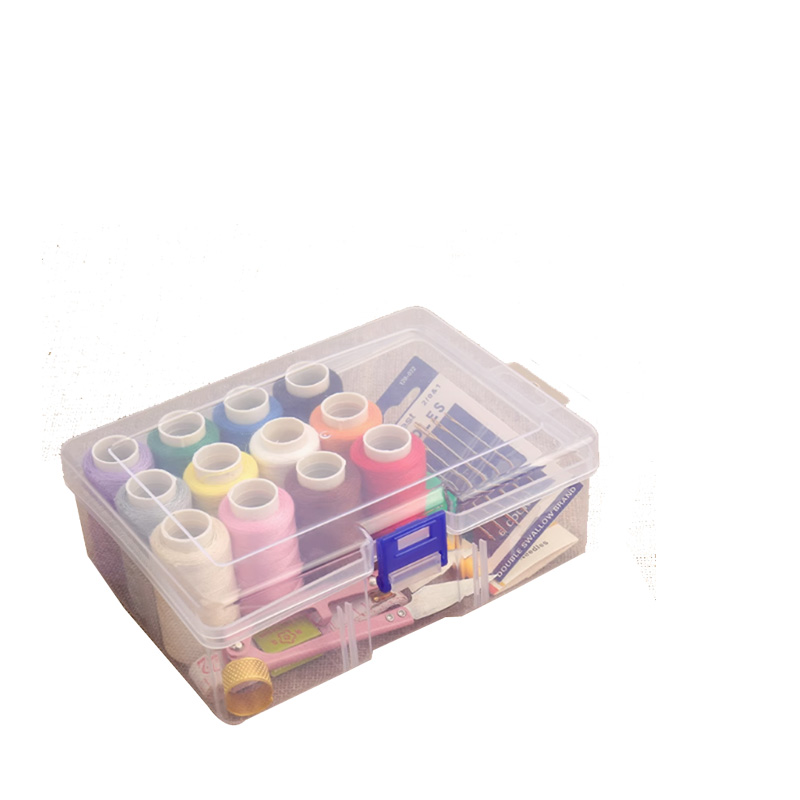 苏宁宜品推荐12色缝纫线套装(12色线+收纳盒+免穿针30枚+剪刀+皮尺+穿针器+顶针+拆线刀)高清大图