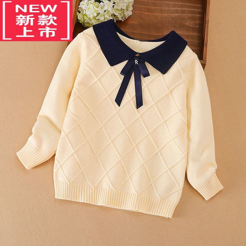 可莉允女童毛衣春秋款洋气套头衫2022秋冬新款儿童针织衫女宝宝打底上衣图片
