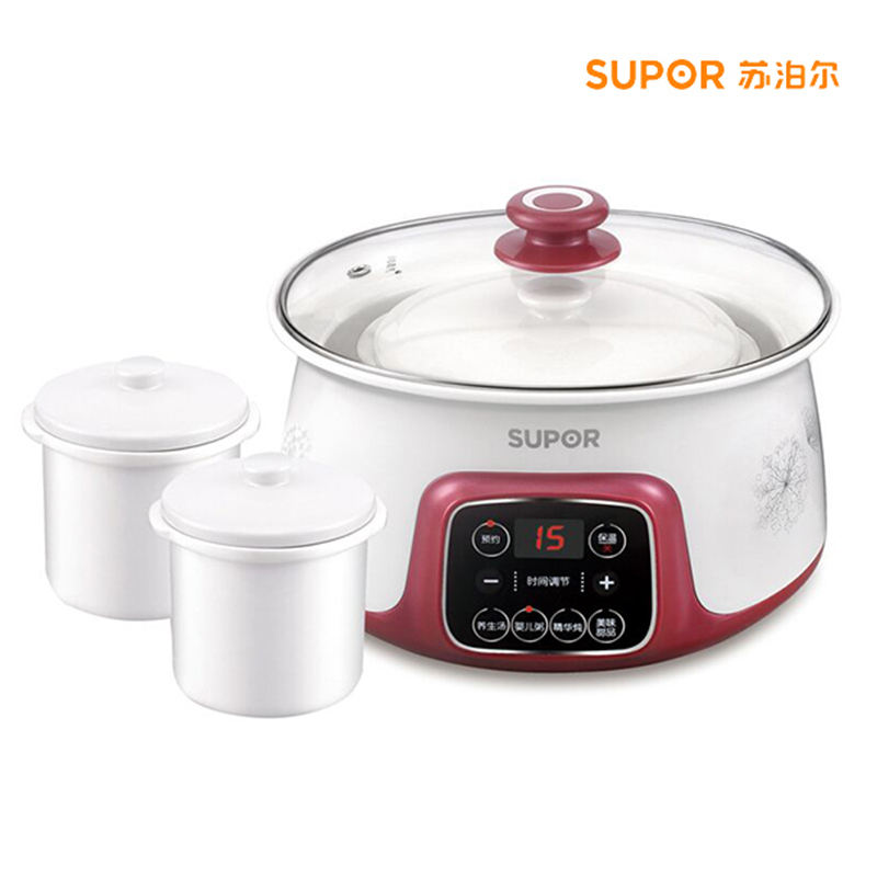 苏泊尔(SUPOR)迷你电炖盅 智能电炖锅 1.6升一锅三胆 多功能隔水炖营养煲汤煮粥 DZ16YC812-35