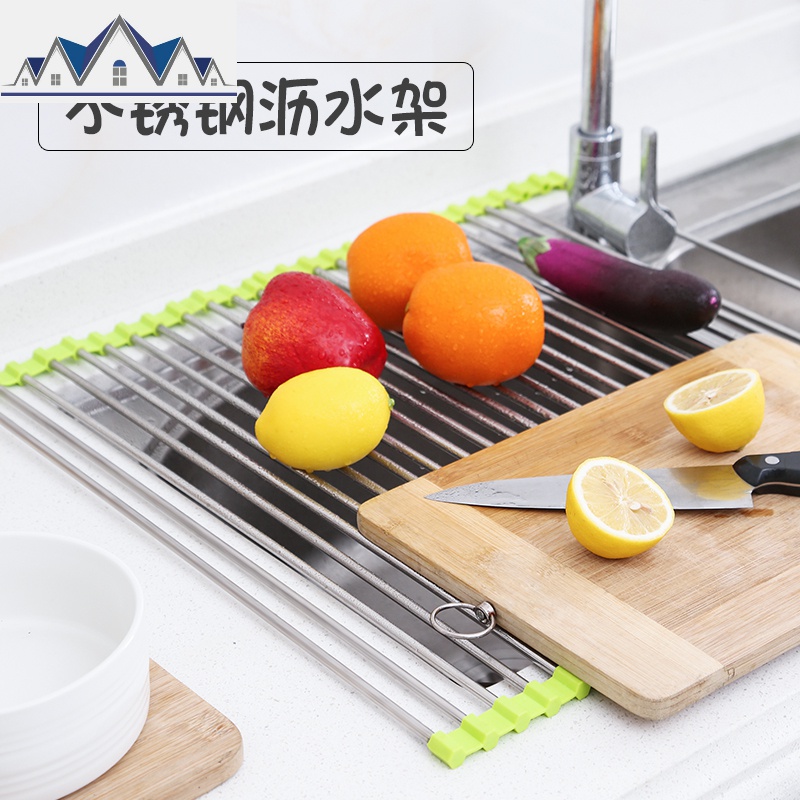不锈钢厨房用品沥水架碗架控水水碗碟架洗碗池沥干水巢放菜盘子_255_776 栅栏沥水架
