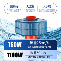 厚玖池塘增氧泵氧气泵浮水泵220V750W15米线