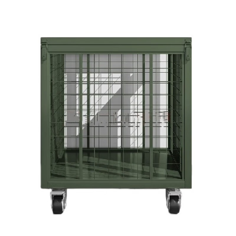 锦北金属移动网箱仓储笼应急物资周转箱野营装备箱带网带轮子1200*750*1000mm(带拉手)高清大图