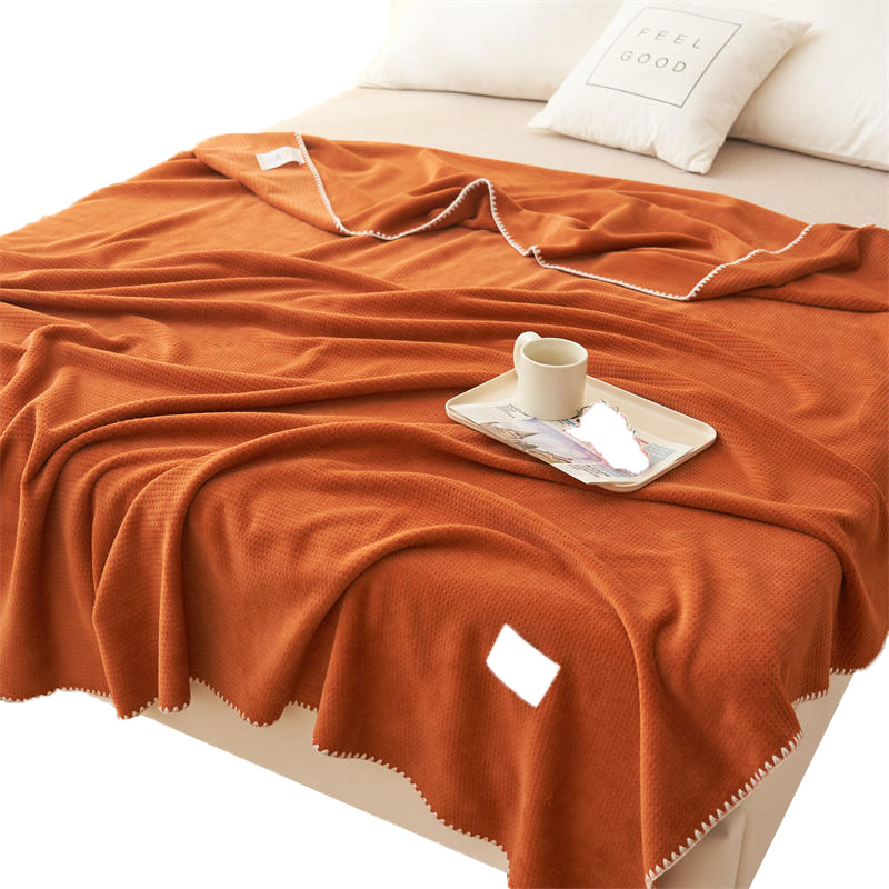 优福安达纯色华夫绒盖毯 MT20230006 条高清大图