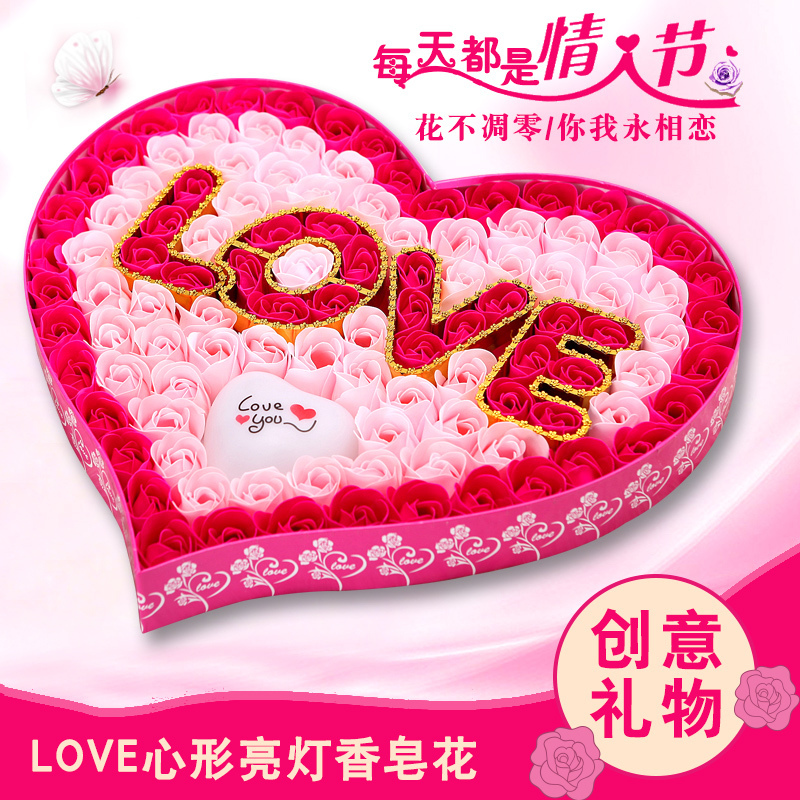 教师节礼物送女老师创意惊喜高档浪漫实用送老婆女友生日媳妇特别表白适合送女朋友香皂花