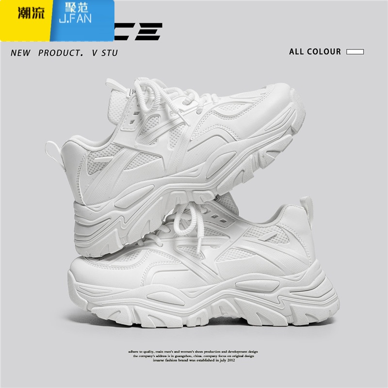 聚范网红男鞋2024新款夏季百搭小白休闲厚底男士增高运动老爹潮鞋高清大图