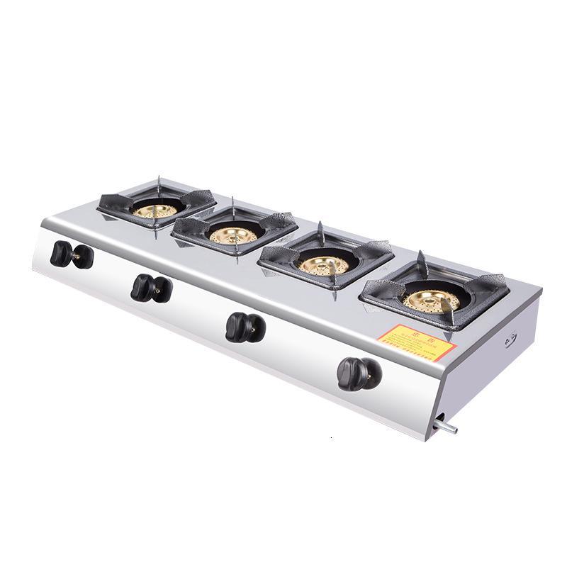 新品商用煲仔炉砂锅炉燃气灶四眼长四头节能头煤气炉灶猛火灶饭店
