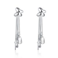 E091 Women silver plated earring 镀925纯银长款时尚气质耳钉女