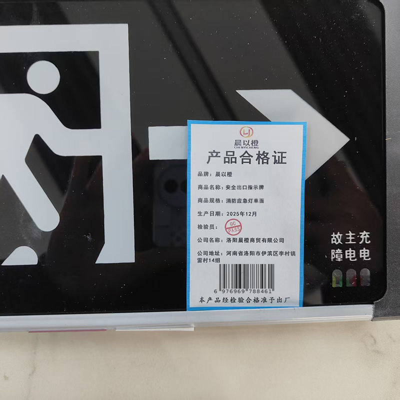 晨以橙 安全出口指示牌 消防应急灯单面高清大图