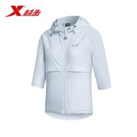 特步(Xtep)女子运动外套综训单层风衣秋季女士短款特款型五分袖时尚舒适跑步健身运动风衣882128149103