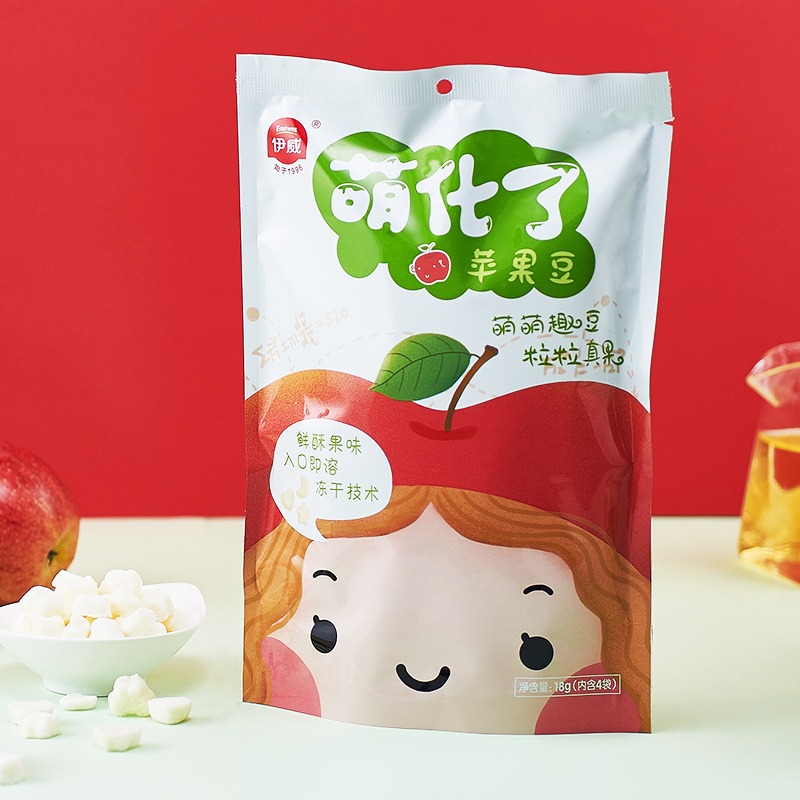 伊威( Eastwes)辅食 萌化了苹果豆18g 萌萌趣豆 粒粒真果