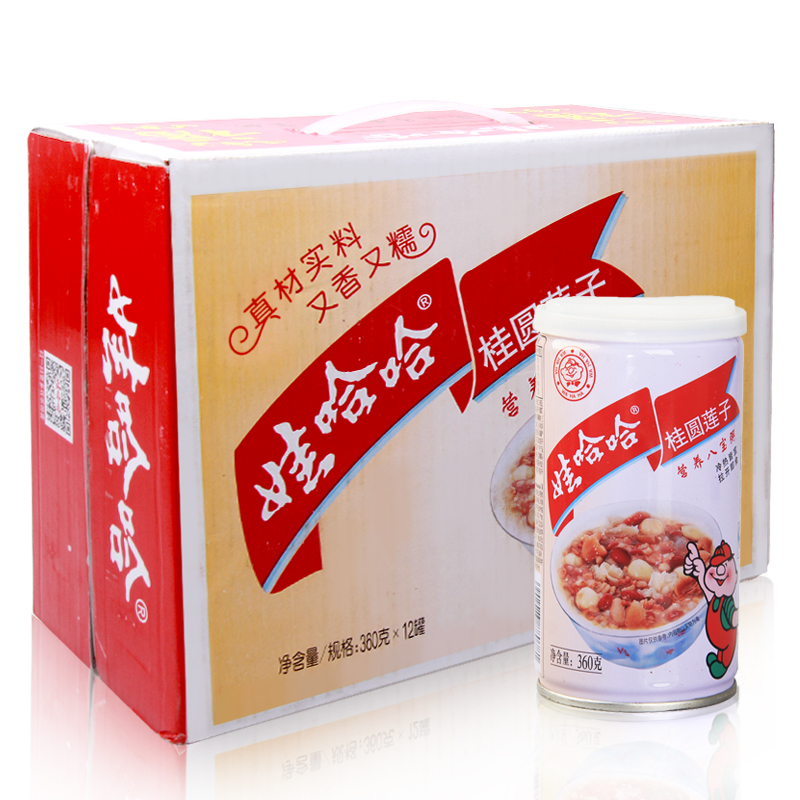 娃哈哈 桂圆莲子八宝粥礼盒 360g*12罐 方便速食粥整箱装礼盒装高清大图