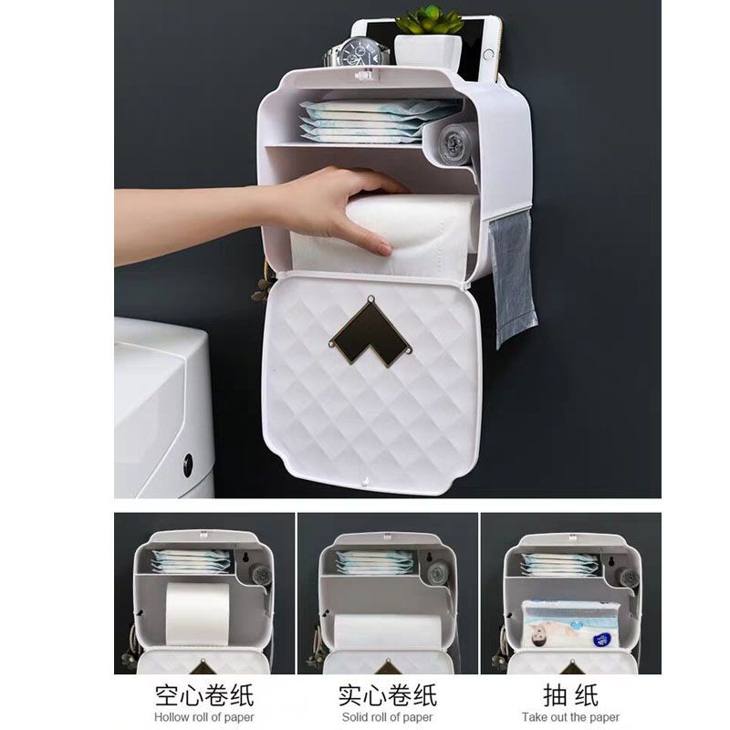 卫生间纸巾盒厕所手纸盒免打孔卷纸盒创意抽纸盒洗手间防水置物架
