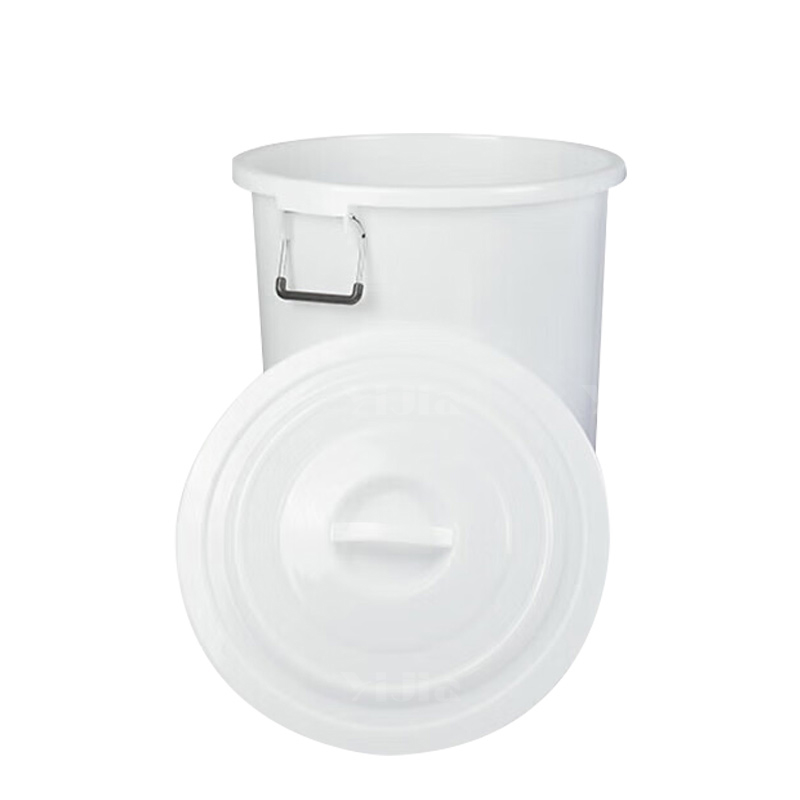 翌嘉YJ4122058 商用家用加厚塑料圆桶 280升白色带盖高清大图