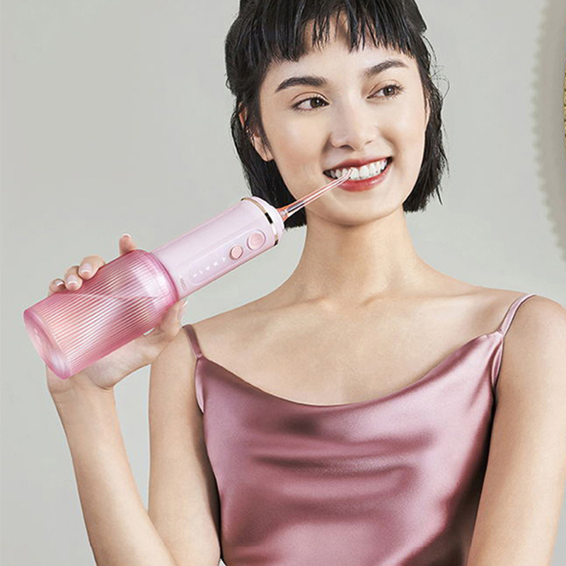 素士冲牙器高频脉冲便携立式香氛洁牙器玫瑰粉W3F高清大图