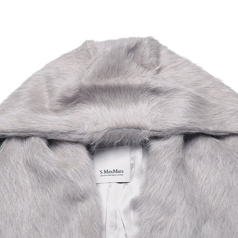 麦丝玛拉 s max mara 女士 羊驼毛/绵羊毛长款浴袍式连帽大衣外套