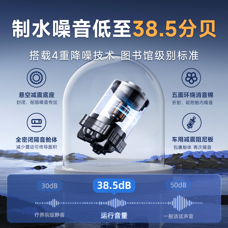 AO史密斯佳尼特蓝鲸1600G净水器家用厨下式直饮净水机4升/分钟专利5年长效RO膜CR4000AB1