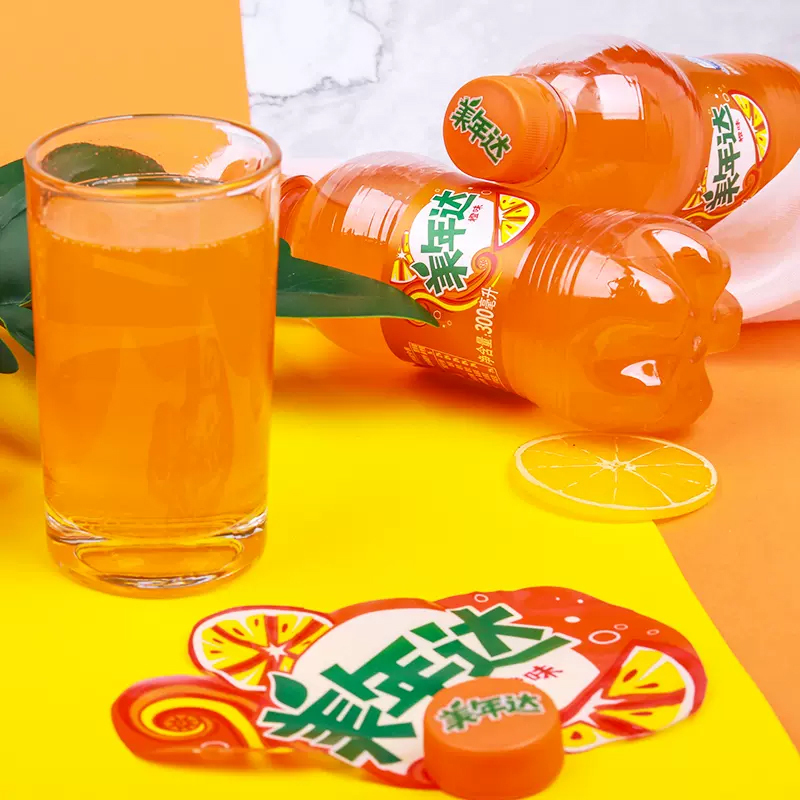 百事可乐 美年达 Mirinda 橙味汽水 碳酸饮料 300ml*6瓶 (新老包装随机发货)