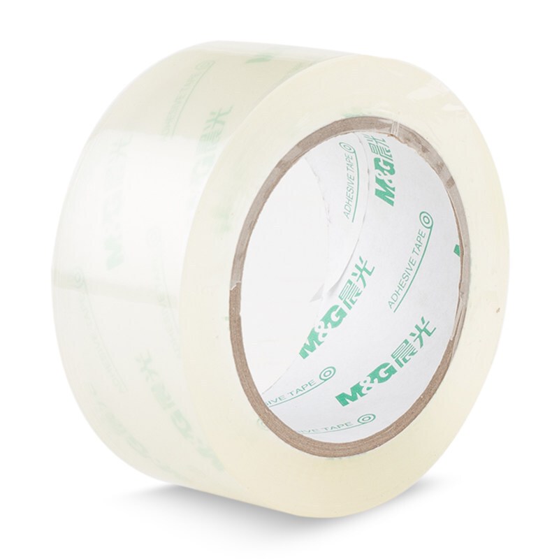 晨光(M&G)透明封箱胶带宽胶带透明米黄色胶带强粘性 48mm*91米 AJD97385 单卷