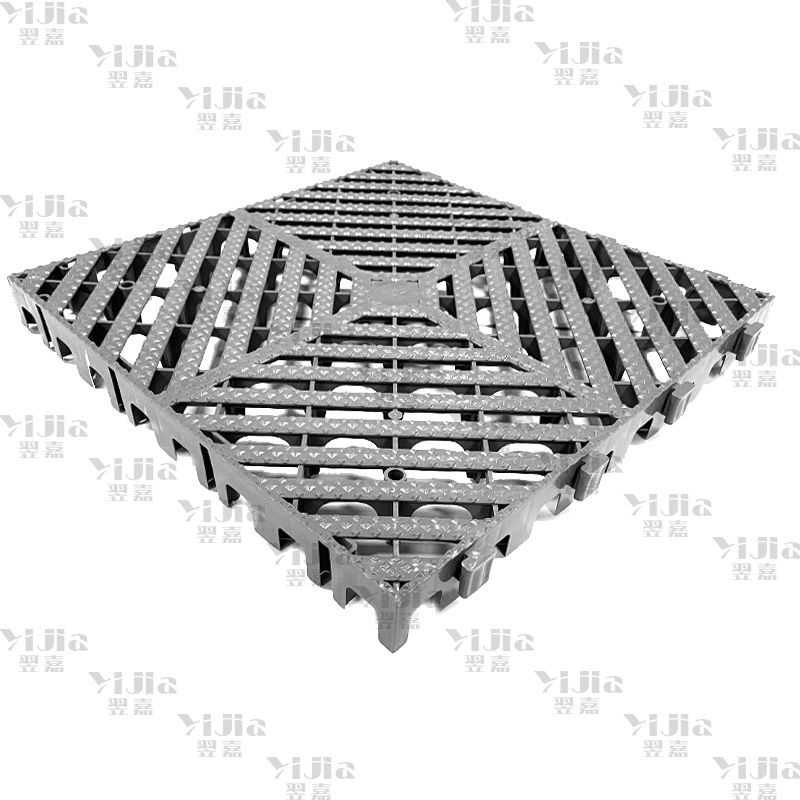 翌嘉 YJ3121314地格栅塑料拼接地板垫网格垫板 灰色