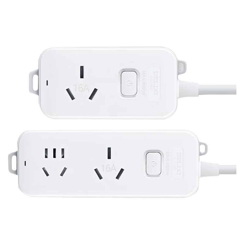 德力西 国标插座10a转16a大功率4000w空调/热水器延长线排插接线板0.