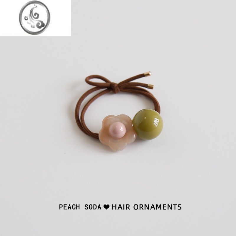 JiMi莫兰迪~韩国ins风简约小花朵发圈高弹力扎头发皮筋丸子头发绳头饰