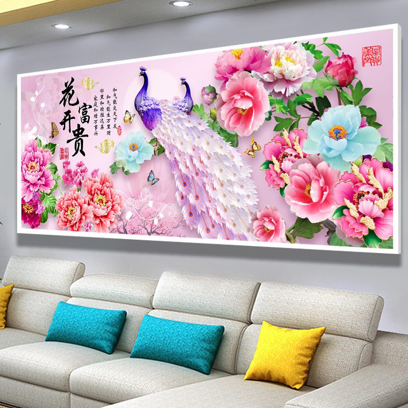 异形钻石画满钻新款花开富贵点贴钻十字绣砖石秀5d客厅钻石绣2018