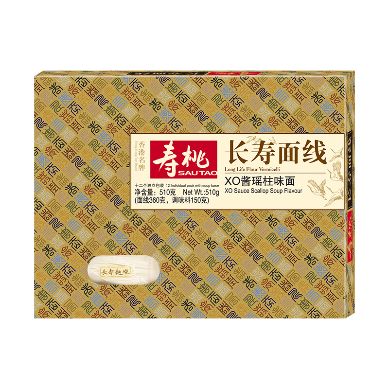寿桃非油炸长寿面线XO酱瑶柱味面礼盒装 内附12小包酱包装