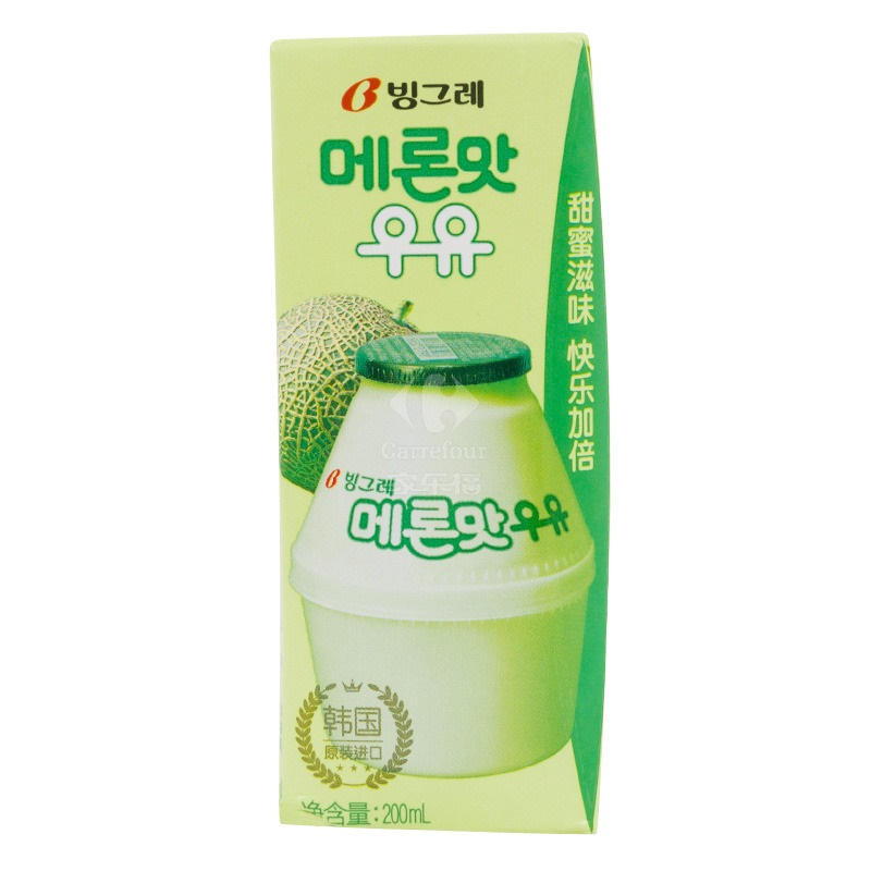 宾格瑞牌哈密瓜味牛奶饮料200ml(单盒装)