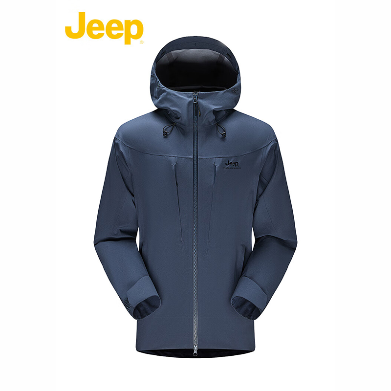 Jeep户外男式两层半冲锋衣J332094098烟海蓝 XXXL高清大图