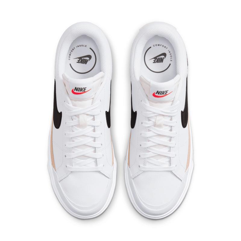 耐克(NIKE)女款平台板鞋休闲鞋轻便舒适防滑耐磨皮革增高运动鞋