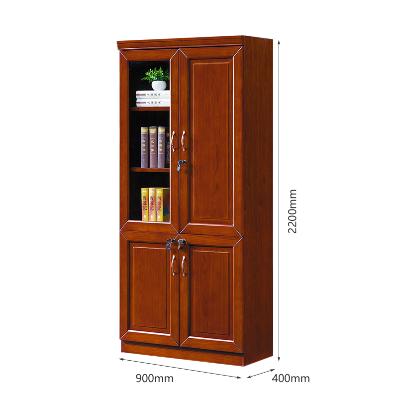 臻远ZY051423木质文件柜油漆贴木皮资料柜书柜 二门高清大图