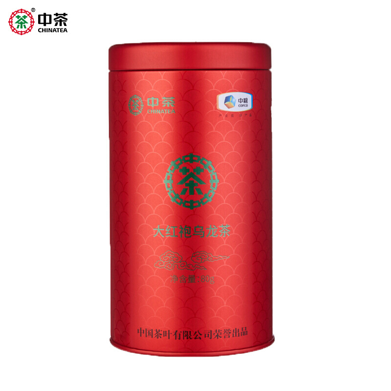 中茶 茶叶 大红袍 乌龙茶 罐装 散茶 80g
