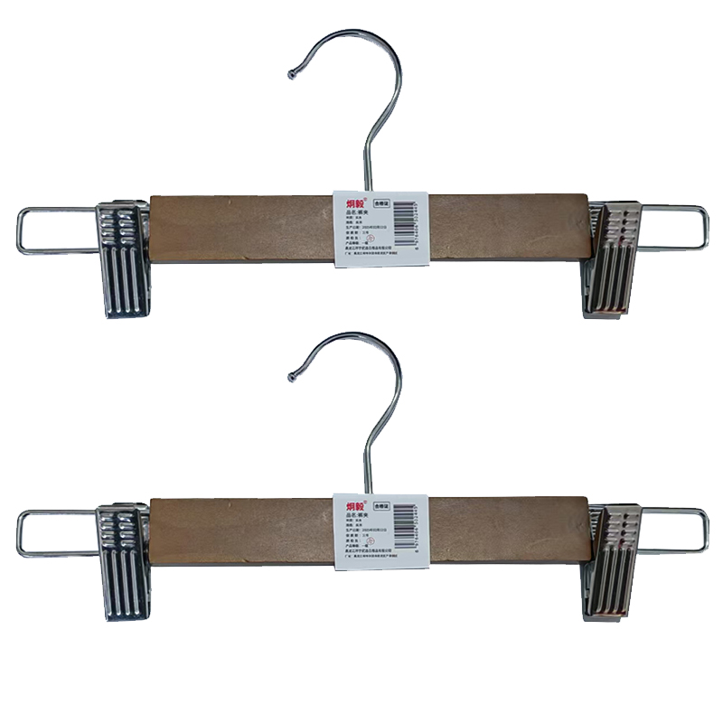 炯毅 衣架 裤架裤夹衣架无痕防滑晾衣架裤裙夹衣挂衣柜收纳 裤夹 实木高清大图