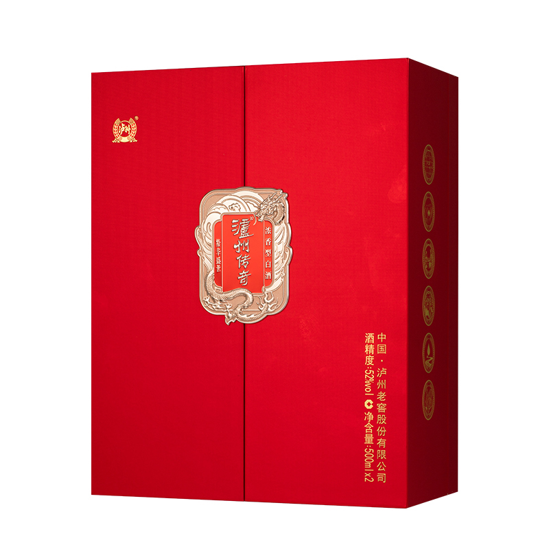 泸州老窖 传奇 繁华盛世 52度500ml双支礼盒 浓香型纯粮白酒 佳节好礼