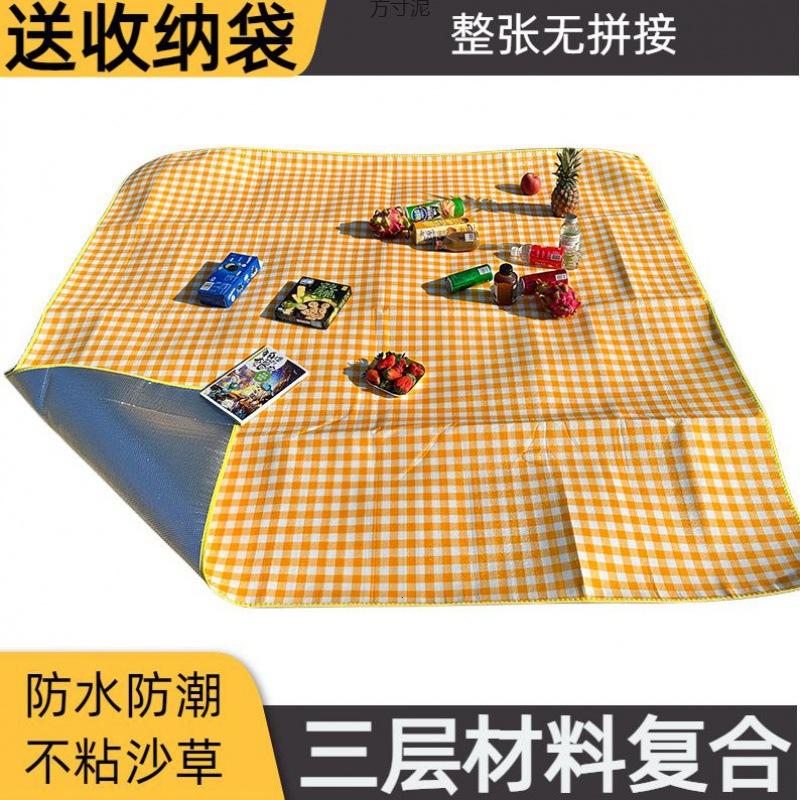 加厚彩膜野外露营垫户外野炊垫野餐布垫坪垫子铺地宿舍床垫高清大图