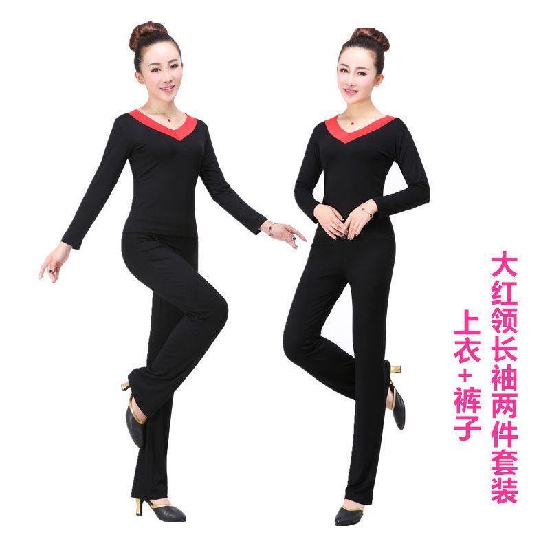杨丽萍广场舞服装新款套装莫代尔棉中老年跳舞衣成人运动舞蹈服女