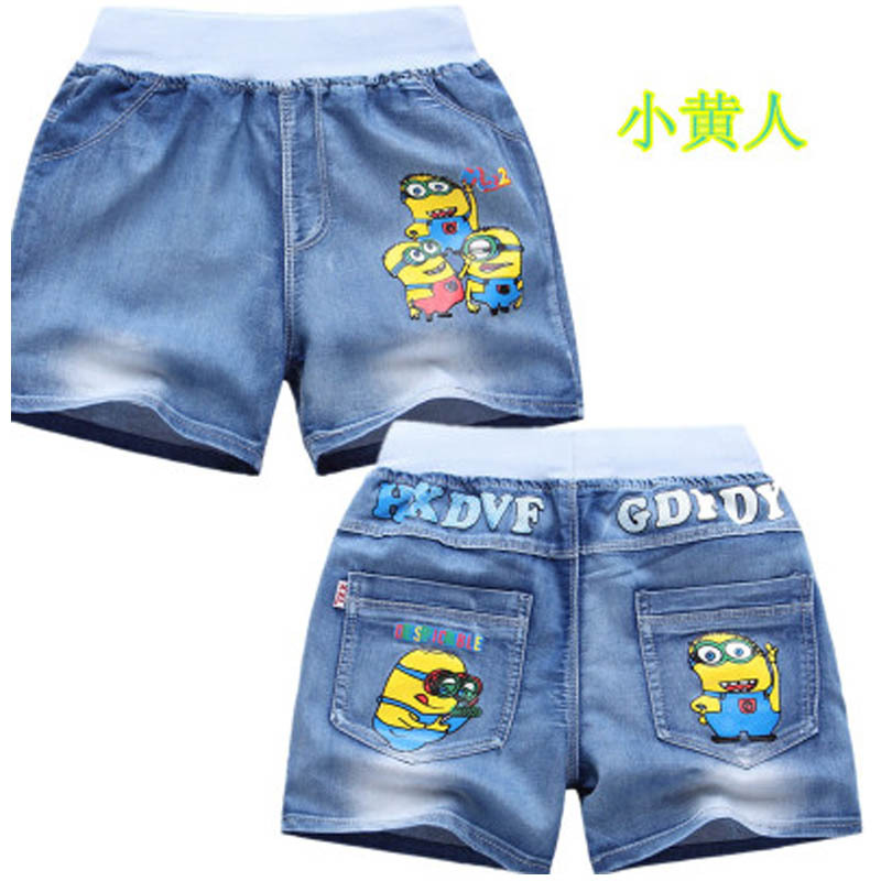 [促销]3-13岁男孩子童裤夏季新款男童牛仔短裤中大童五分裤卡通时尚童装