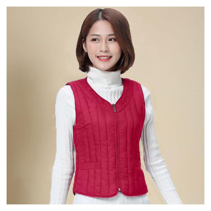 羽绒棉马甲女短款秋冬季中老年轻薄内胆修身背心保暖内外穿坎肩潮