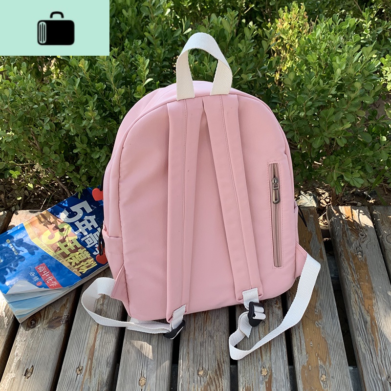 可爱书包女小清新双肩包小学生初中生背包桃心防水轻便ins超火的NEW LAKE高清大图