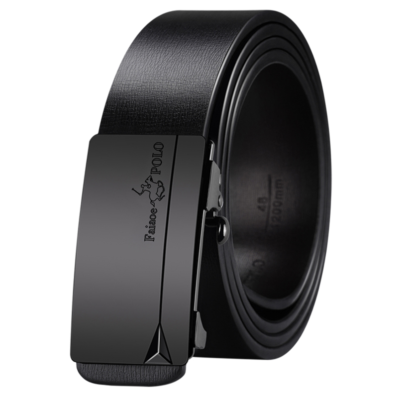 保罗polo皮带男士真皮纯牛皮腰带自动扣青年中年商务潮流裤带百搭时尚