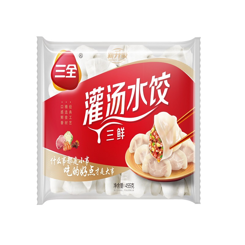 三全灌汤水饺455g(韭菜鸡蛋/猪肉荠菜/猪肉三鲜/猪肉白菜/猪肉芹菜/猪肉香菇)*20