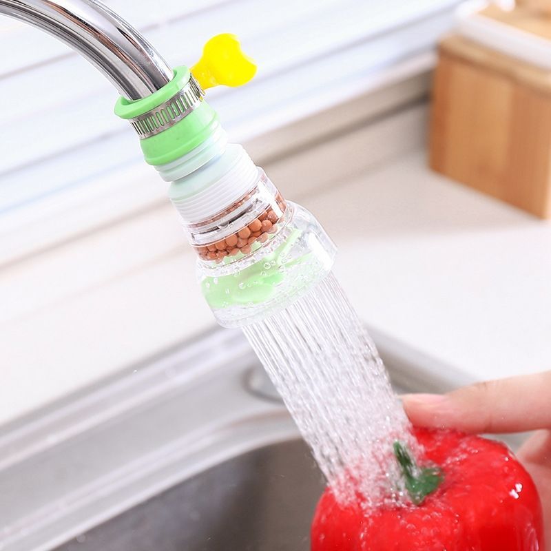 水龙头旋转沥水器麦饭石过滤花洒出租屋家用厨房防溅水滤水净水器|【颜色随机】配色备注