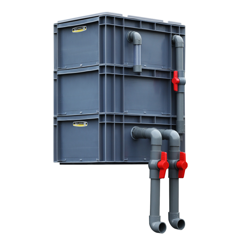 鱼缸过滤盒庭院鱼池水循环系统周转箱过滤箱上过滤自制滴流盒diy视频