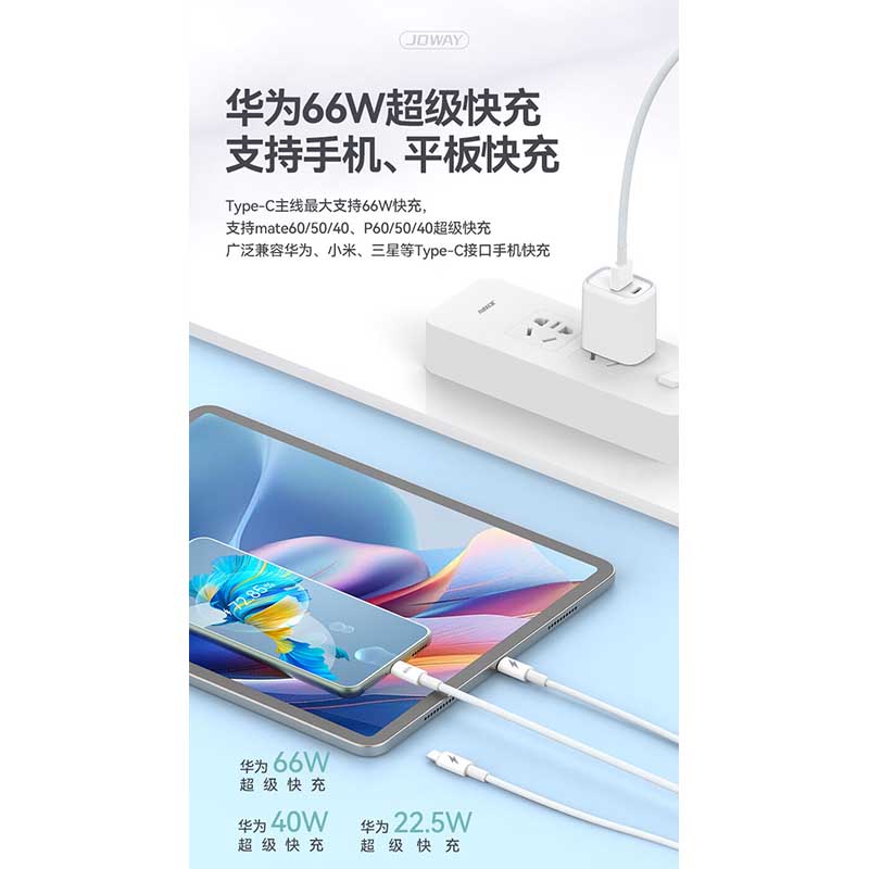 JOWAY乔威 Li198 -拖三A-C+C+L编织快充线 一拖三数据线高清大图
