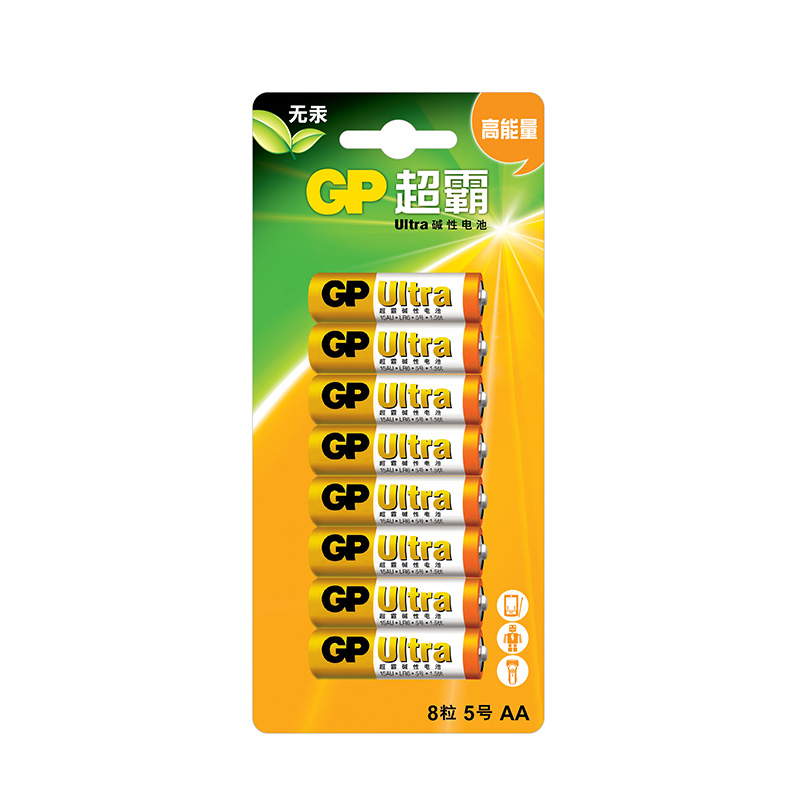 超霸GP通用5号8粒五号碱性耐用干电池