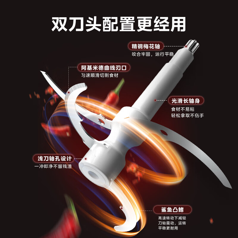 美的绞肉机家用京东自营大容量多功能不锈钢绞馅3L电动大功率打肉馅一体料理家庭搅拌绞菜不锈钢JD55B高清大图