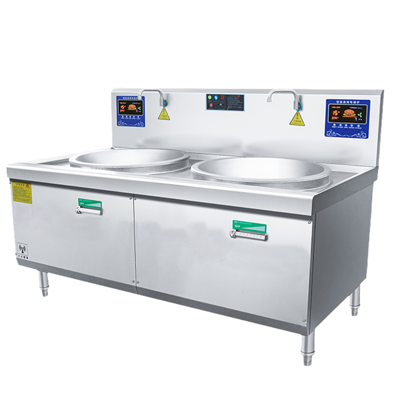 疆途者 商用电磁灶电炒灶双头大锅灶30kw SJTZ-1RH-8009高清大图