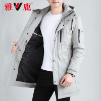 yaloo/雅鹿羽绒服男 中长款 新宽松加厚连帽冬装潮羽绒服男