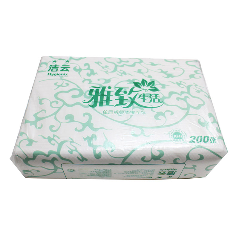 洁云 擦手纸 雅致生活系列 三折*200张4包组合装