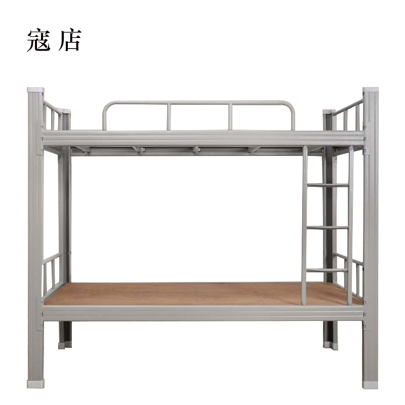 寇店铁架床钢木床宿舍床灰色加厚型2000X900含床板